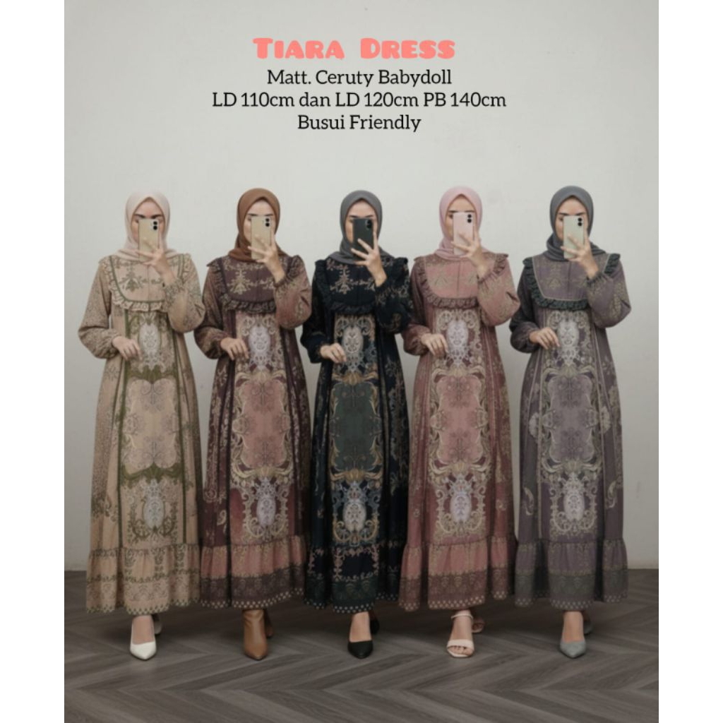 Tiara Dress/Tiara Dress Jumbo/Alisa Dress/Gamis dewasa ceruty motif