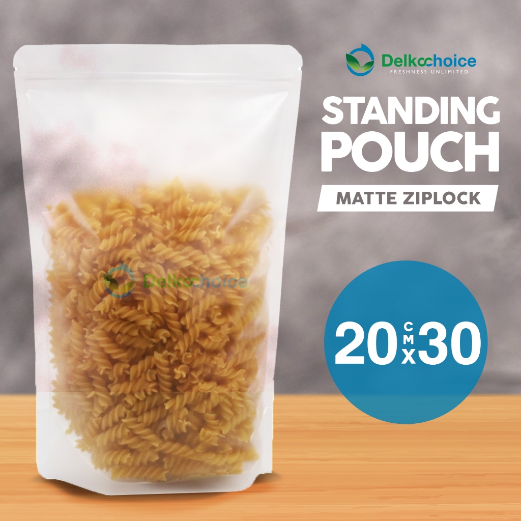 Standing Pouch Ziplock Matte Doff Plastik Makanan Kemasan Ziplock 20x30