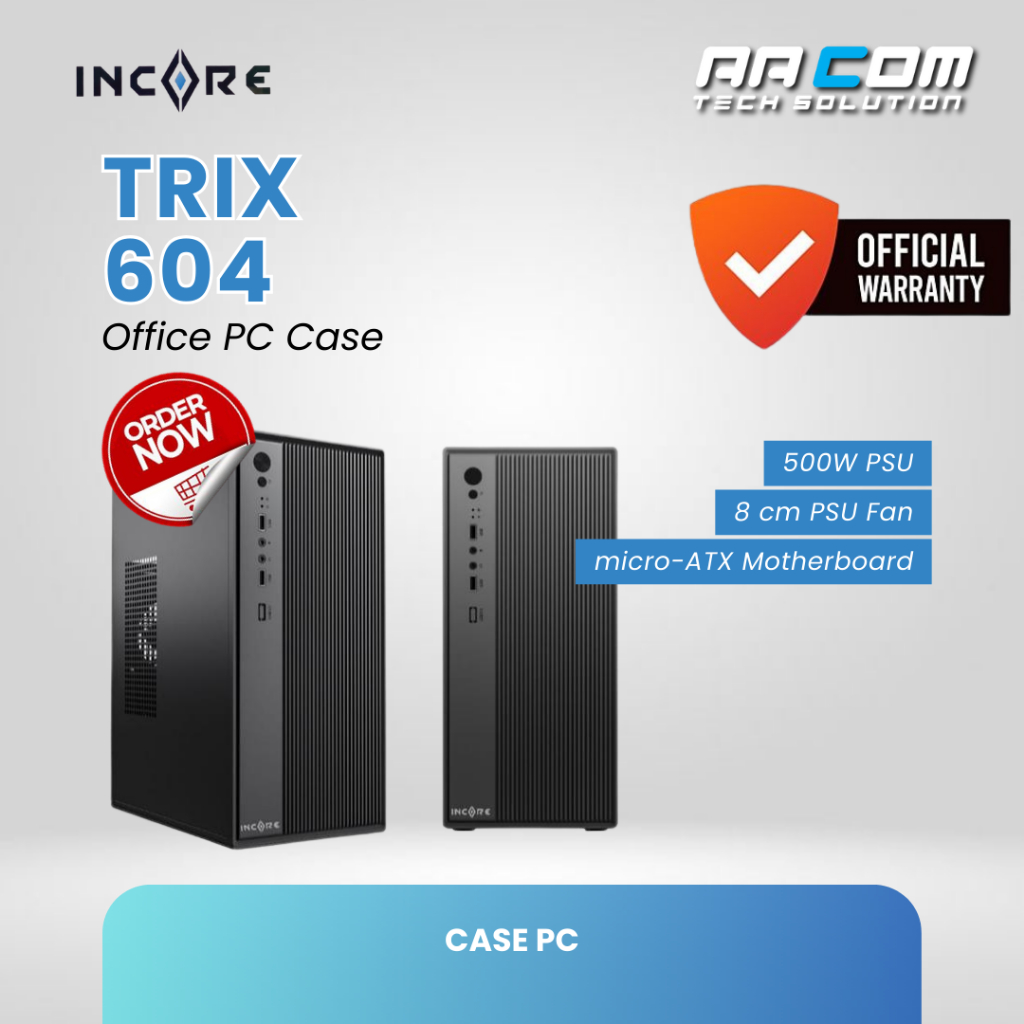 CASING / CASE KOMPUTER PC OFFICE INCORE + PSU 500W - 601 / 603 / 604