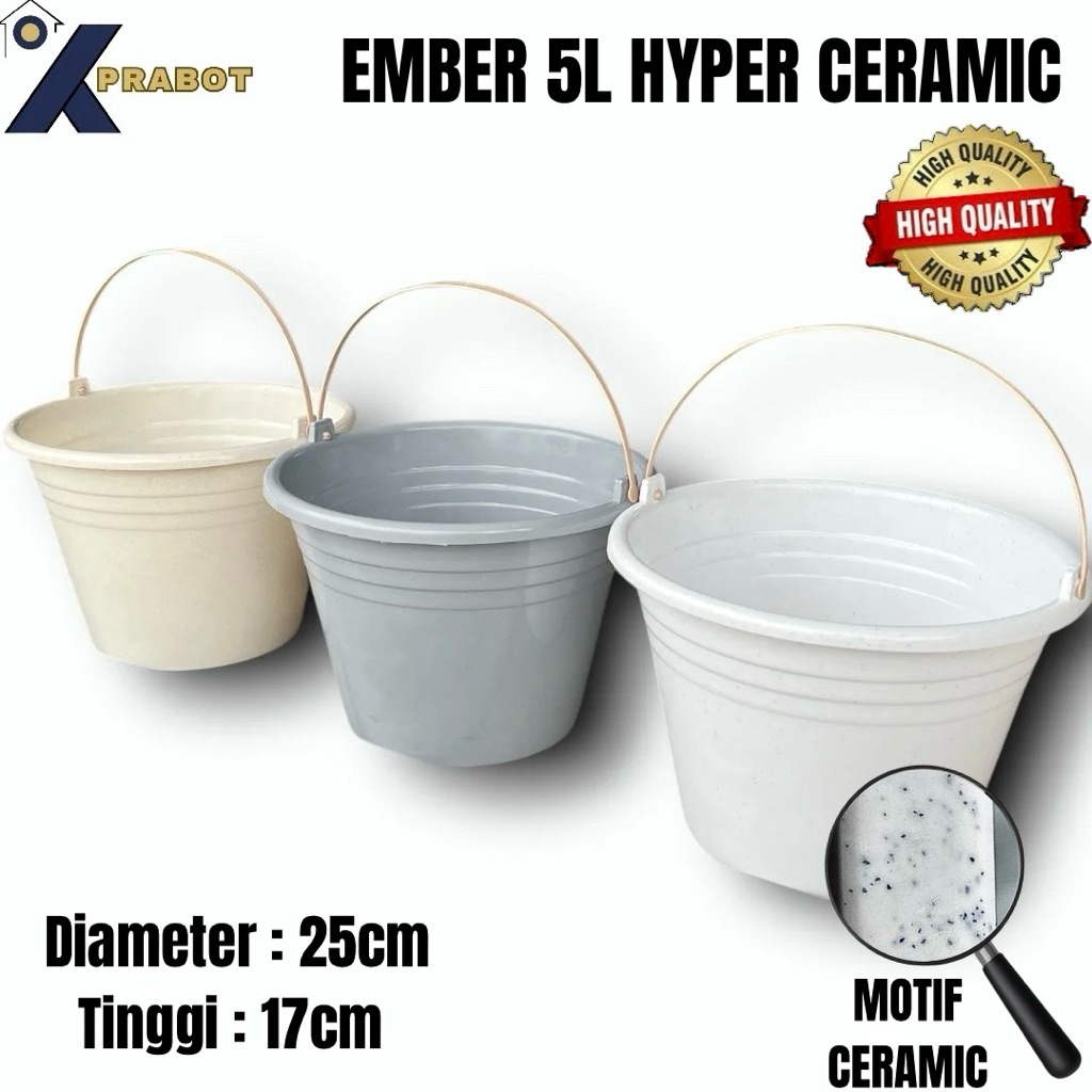 Ember Hyper Ceramic 5 Liter - Kprabot / Ember Mandi / Bak Mandi / Ember jumbo / Ember Plastik / Bak 