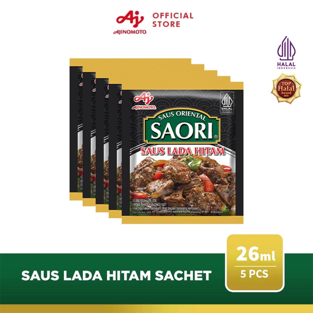 SAORI® Saus Lada Hitam Oriental Blackpepper Sachet 26ml (5 pcs)