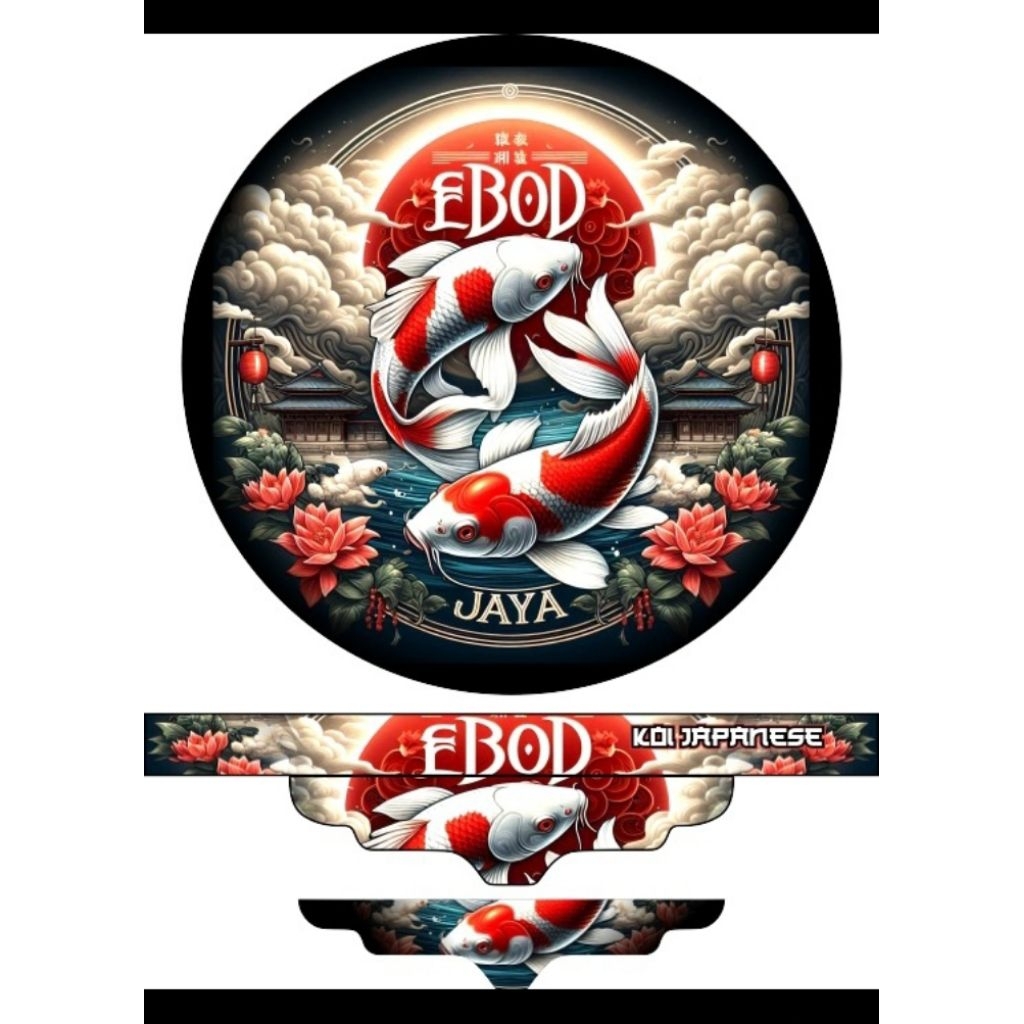 sticker decal sangkar burung murai NO2 motip ikan koi