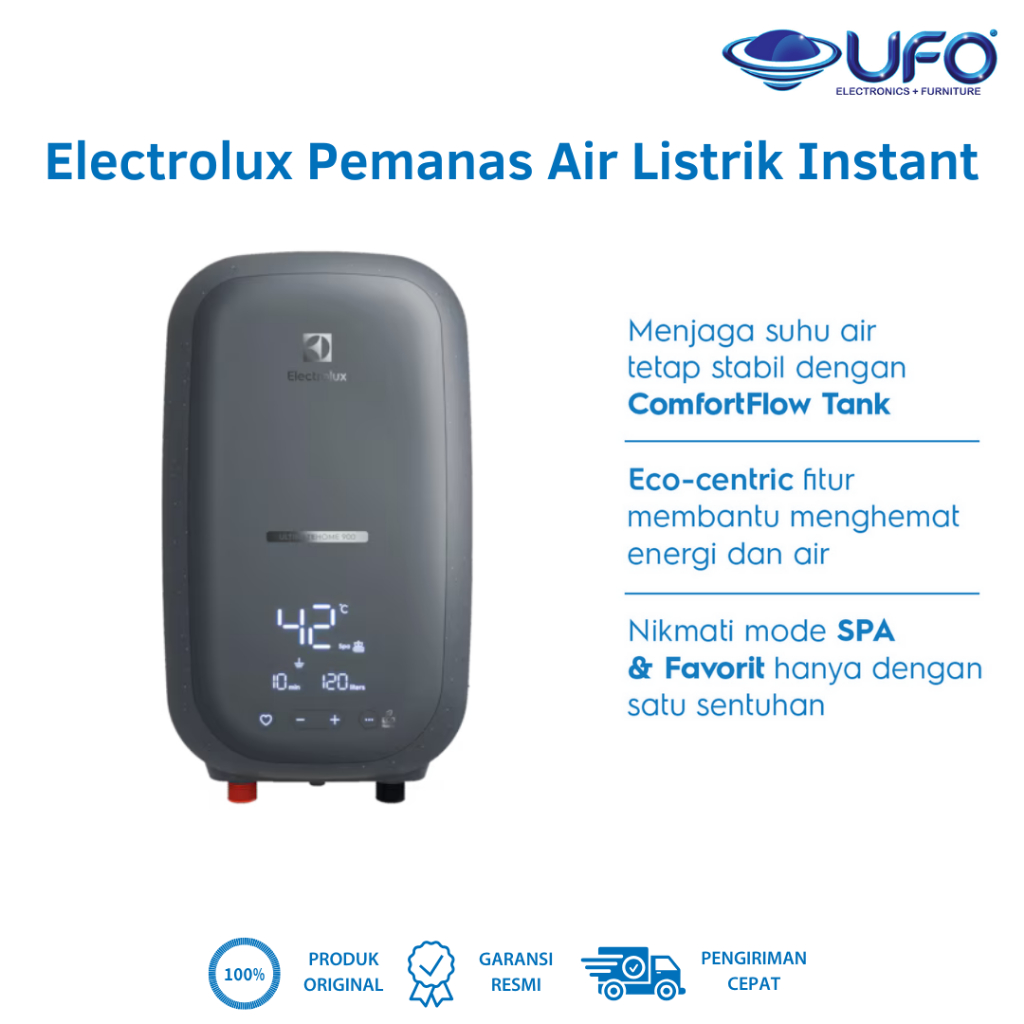 Electrolux EWE241SXG6 Pemanas Air Instan Listrik 2400W Dark Gray