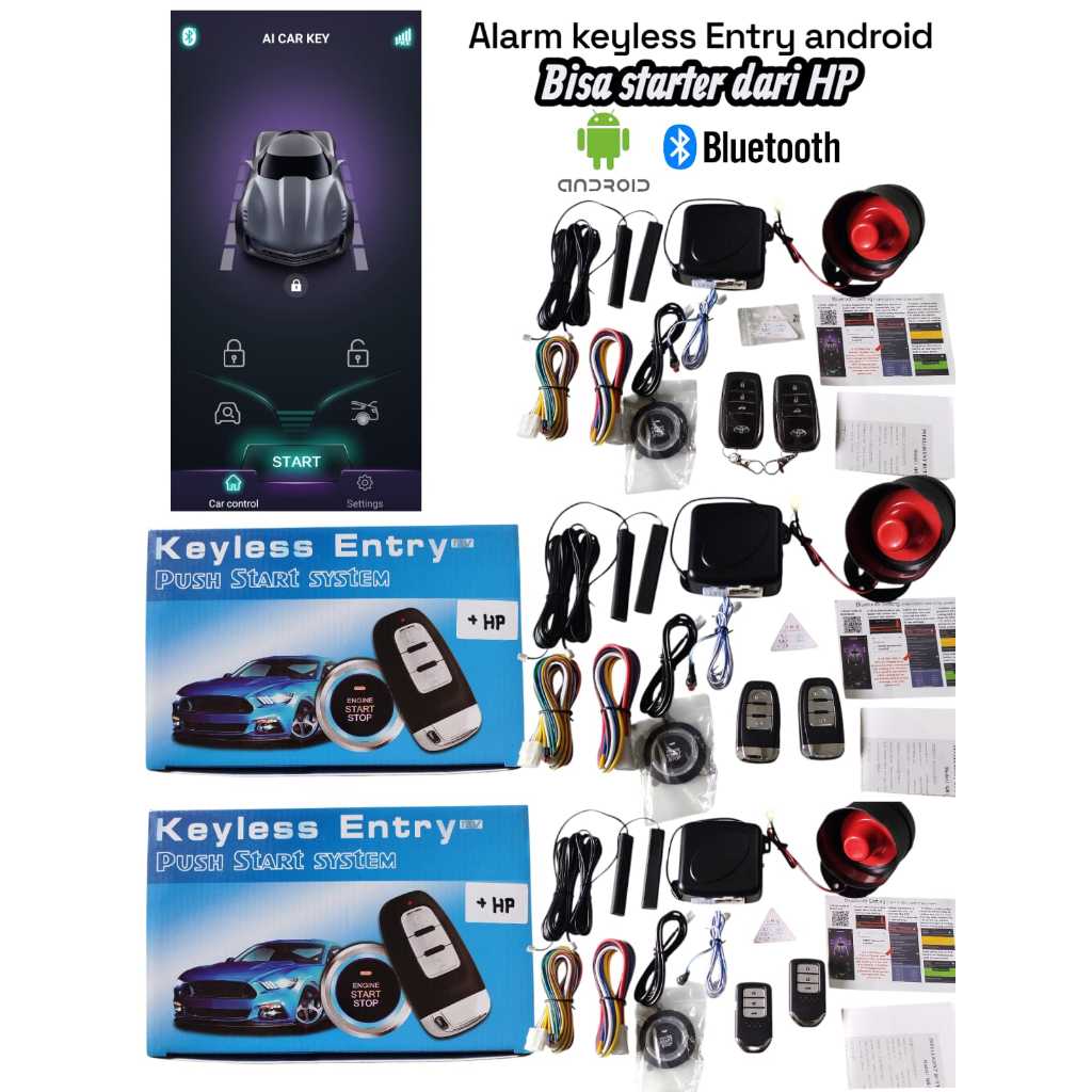 keyless entry push start system /alaram star stop engine mobil/ engine start keyless entry remote mo