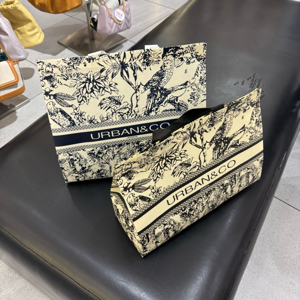 Jastip - Urban&co shopping bag medium dan large | Urban n co paperbag tas motif cantik mewah