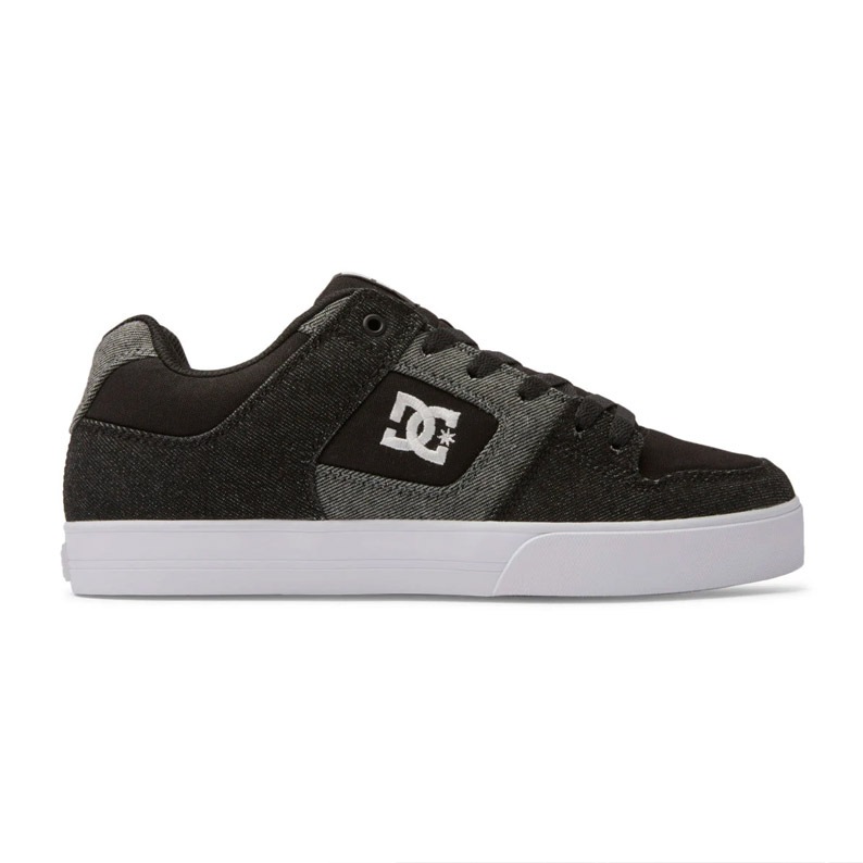 Sepatu DC Shoes Pure Sneakers Skateboarding Denim Black Grey ORIGINAL