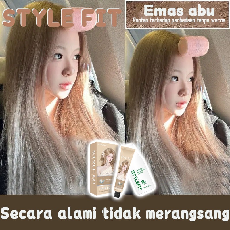 [Beli 100ml dan dapatkan 100ml gratis]STYLE FIT emas abu-abu pewarna rambutWarna berkembang dan bert