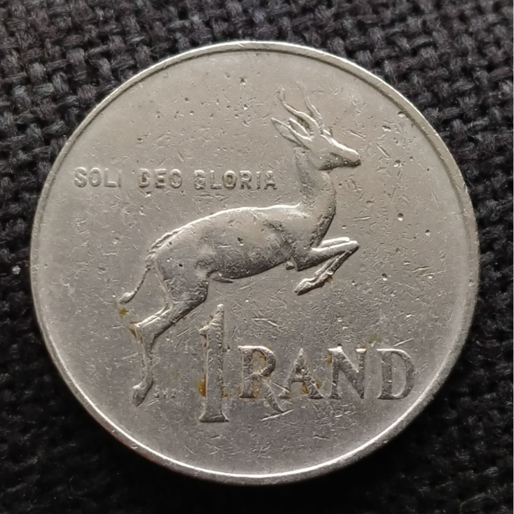 Koin Kuno Afrika Selatan 1 Rand kijang 1988 Ukuran Besar