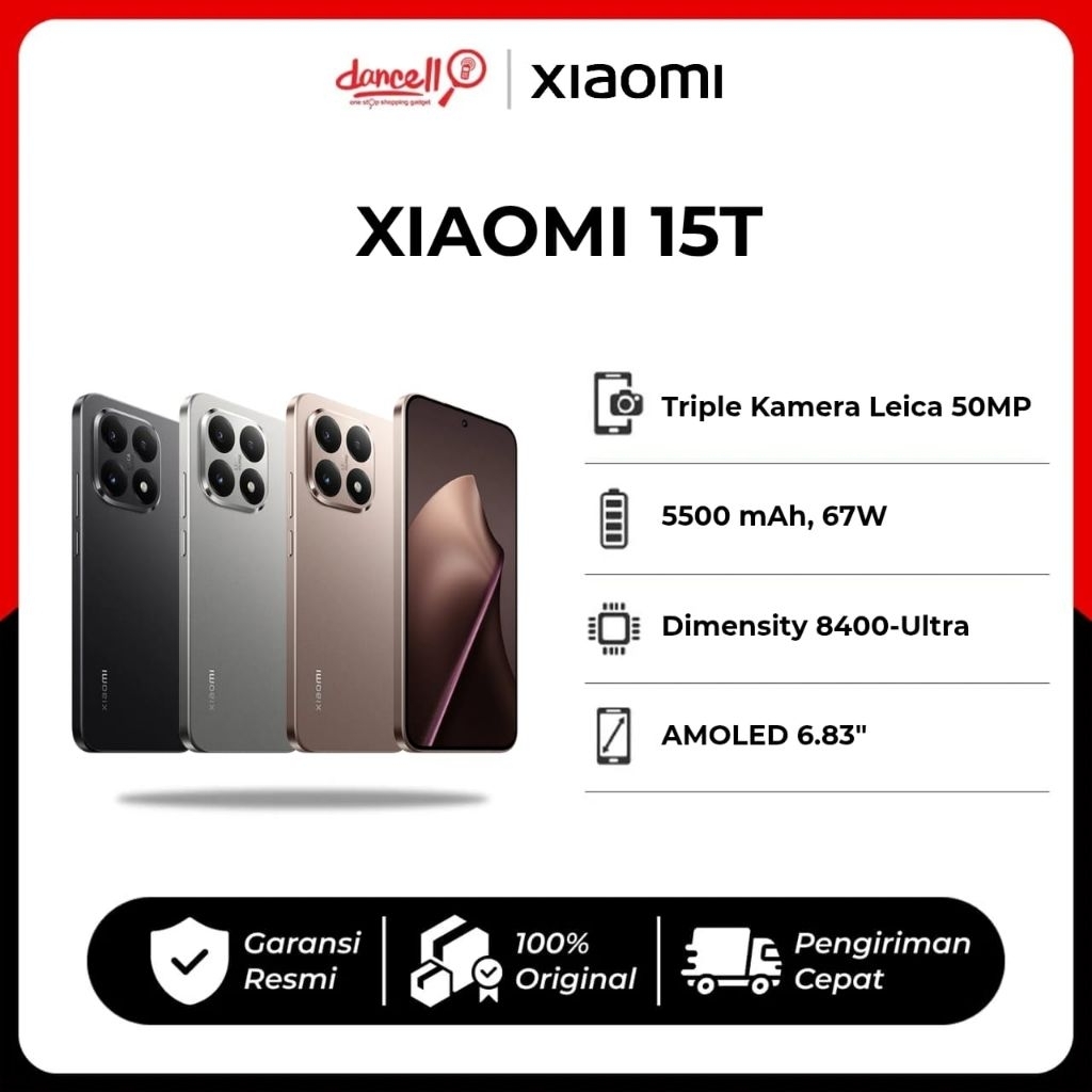 Xiaomi 15T Smartphone Android Terbaru | Kamera AI | Fast Charge