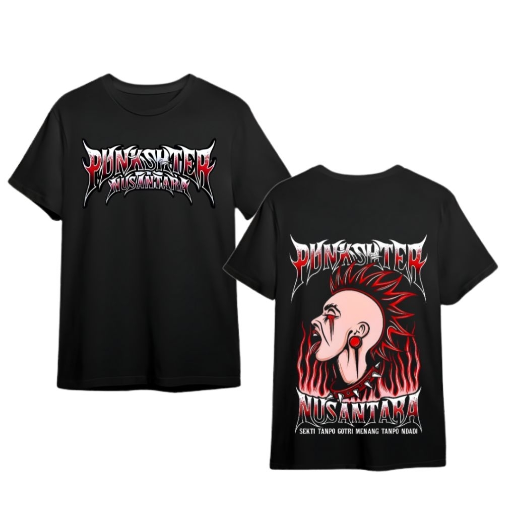 Promo Kaos Punkshter Nusantara Bahan Cotton Combed Tebal Murah Dan Halus Warna Hitam