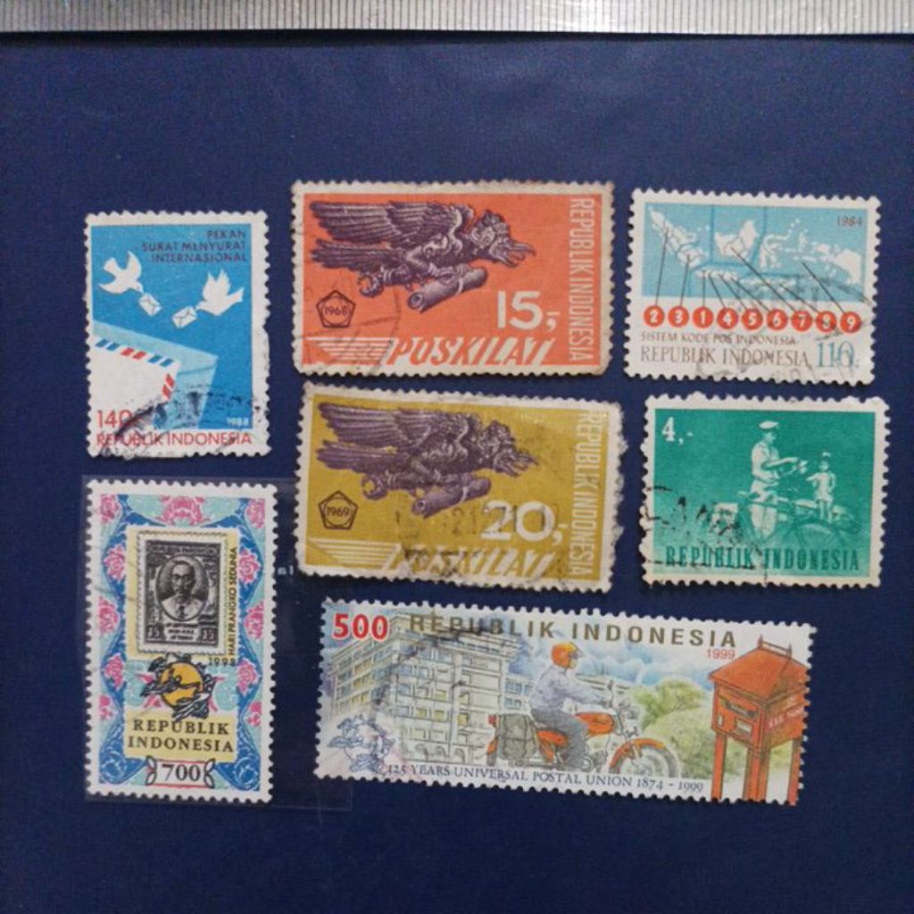 Perangko Tema Pos Indonesia. Used