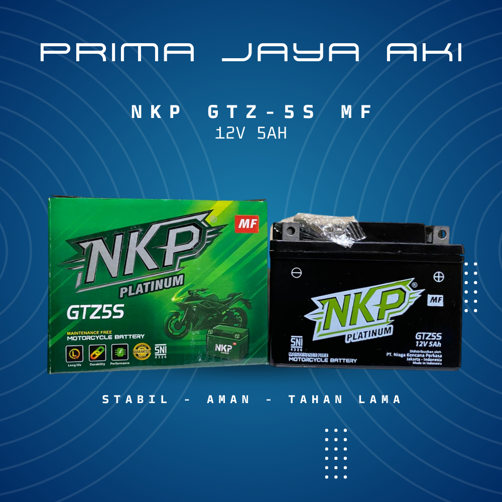 Aki Motor Xeon Vixion Aki Kering, Merk : NKP GTZ-5S MF