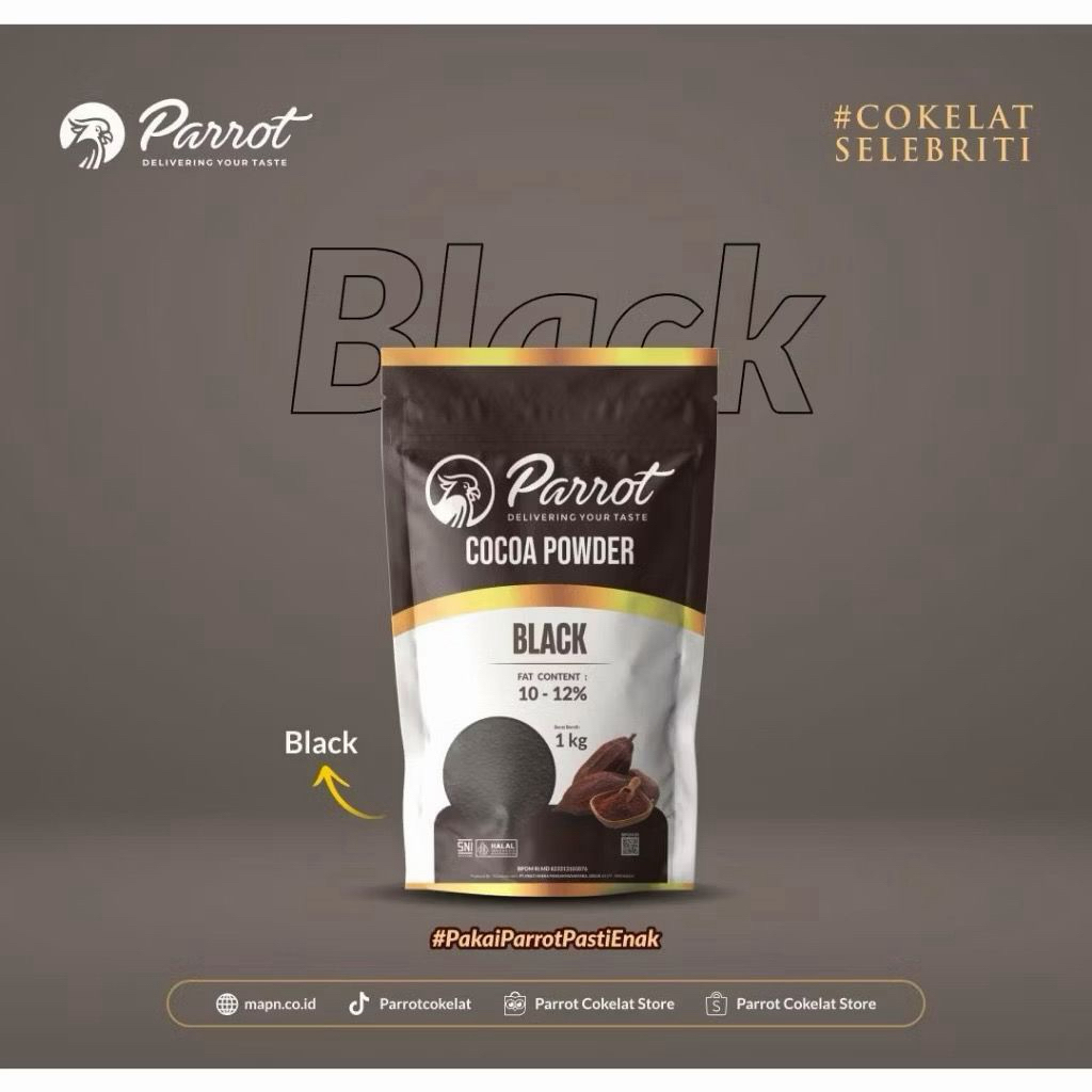 PARROT DARK CHOCOLATE | COKLAT BUBUK PARROT | PARROT COCOA POWDER DARK CHOCOLATE