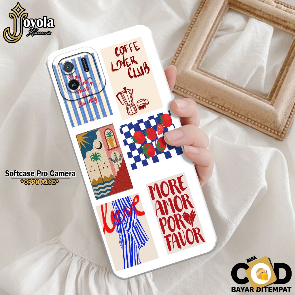 Case OPPO A16E Casing OPPO A16E JOYOLA Case Aesthetic Softcase OPPO A16E Case Pro Camera Custom Case