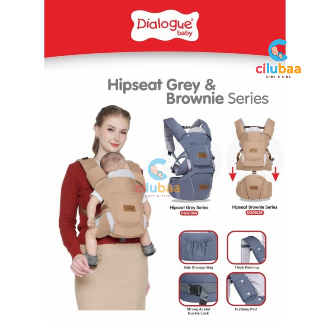 Dialogue gendongan / gendongan hipseat /Dialogue Baby Gendongan SSC Brownie + Teething Pad DGG1039