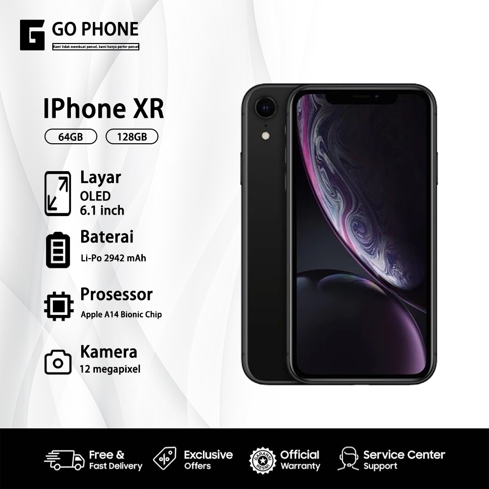 iPhone XR 64GB/128GB Versi Internasional Bekas Lengkap Asli