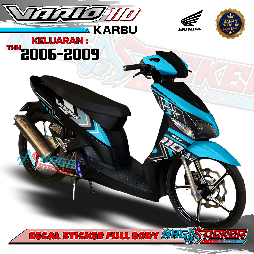 COD Decal Sticker Motor Full Body Honda Vario 110 Karbu 2006 Motif Speedrace VRK12 Desain BisaCustom