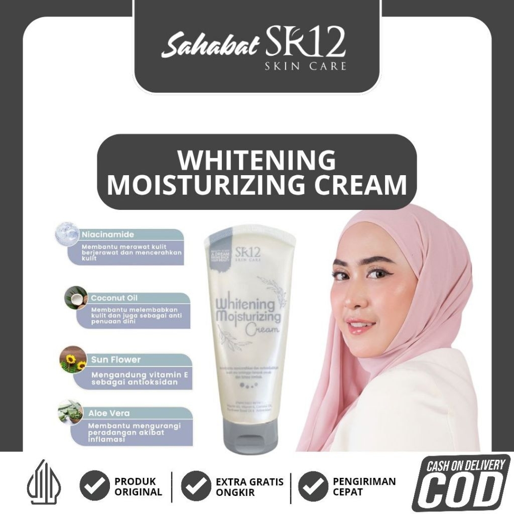 SR12 WHITENING MOISTURIZING CREAM | KRIM PEMUTIH BPOM UNTUK WAJAH DAN TUBUH sr12