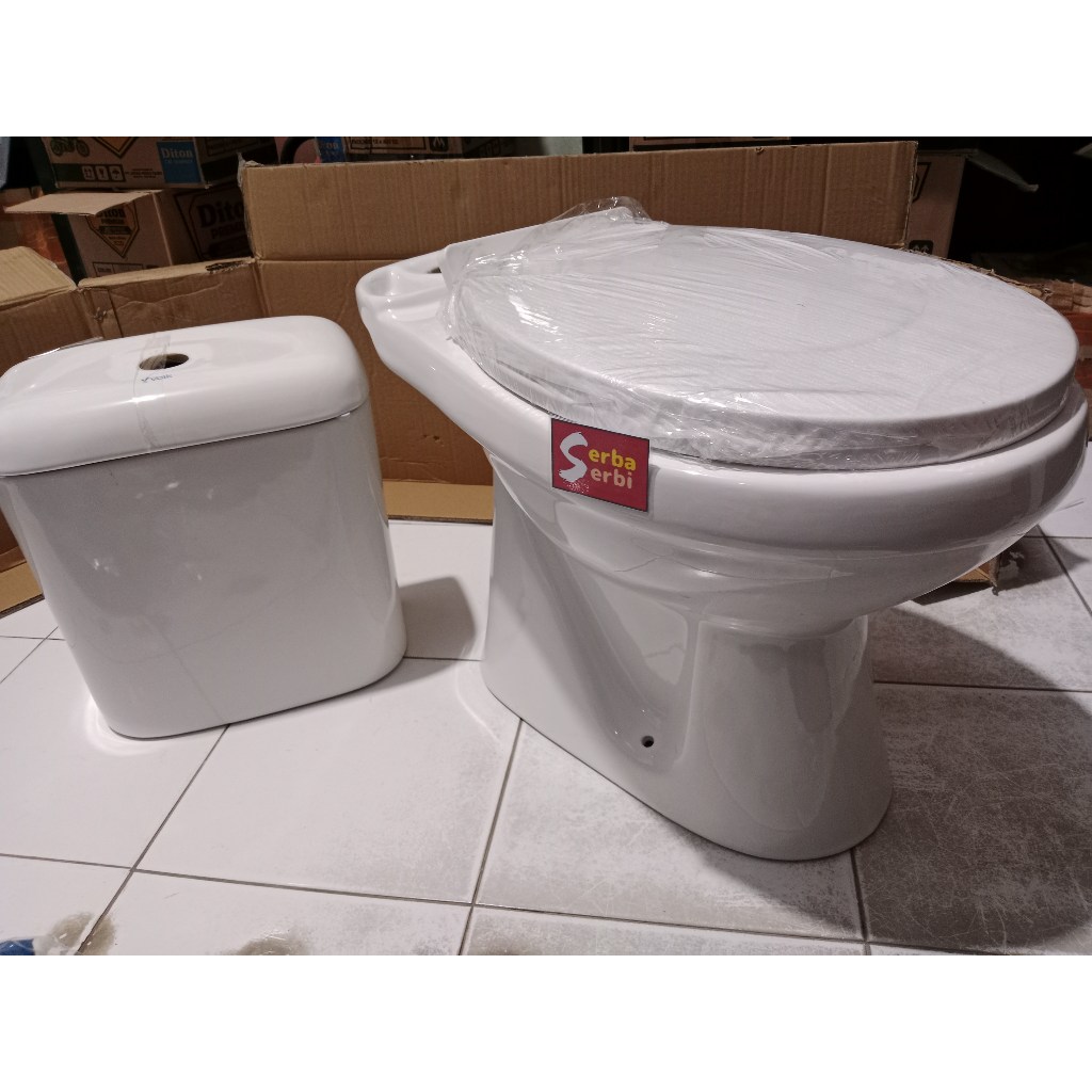-(INSTANT)DUDUK CLOSET+TANGKI-Kloset duduk set+cover toilet siram