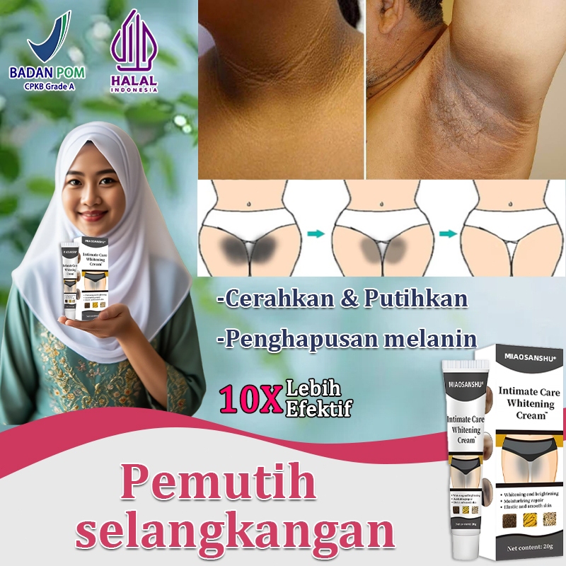 Krim Pemutih Selangkangan & Ketiak 20ml - Pemutih Leher & Menghilangkan Melanin - Aman untuk Ibu Men