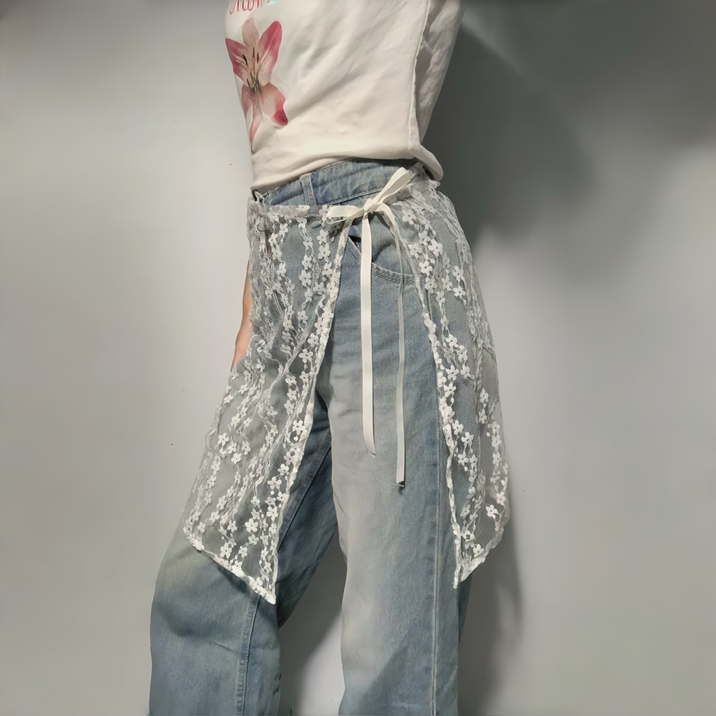 Rok Korean Lace Skirt Layering Rok Lace Wraping