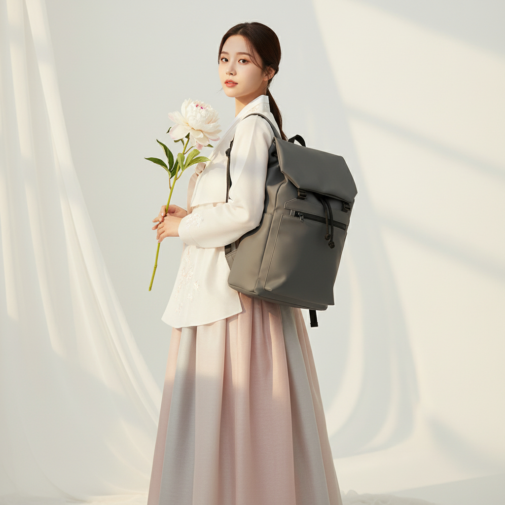 Ransel Wanita - Backpack Polos Bahan Kulit Sintetis Slot Laptop 14 Inch Cocok Buat Sekolah Dan Kerja