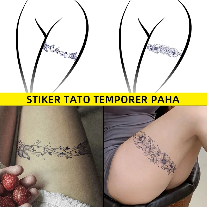 Stiker Tato Temporer Paha,Tato Temporer Kupu-Kupu Gelang Paha,tatto temporer,tato temporer,24 Varian