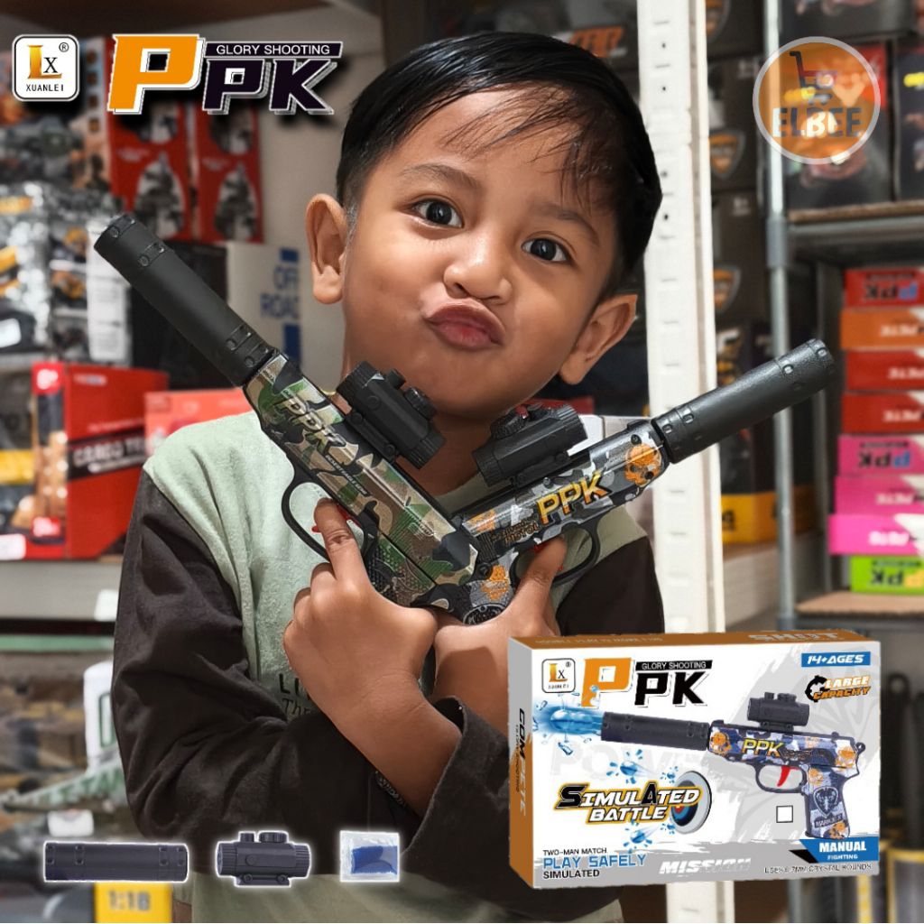 Elbee - Mainan anak Tembakan pistol water gell manual