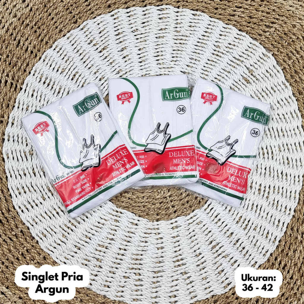PROMO 3 PCS Singlet Kaos Dalam Pria Kaos singlet Pria ARGUN
