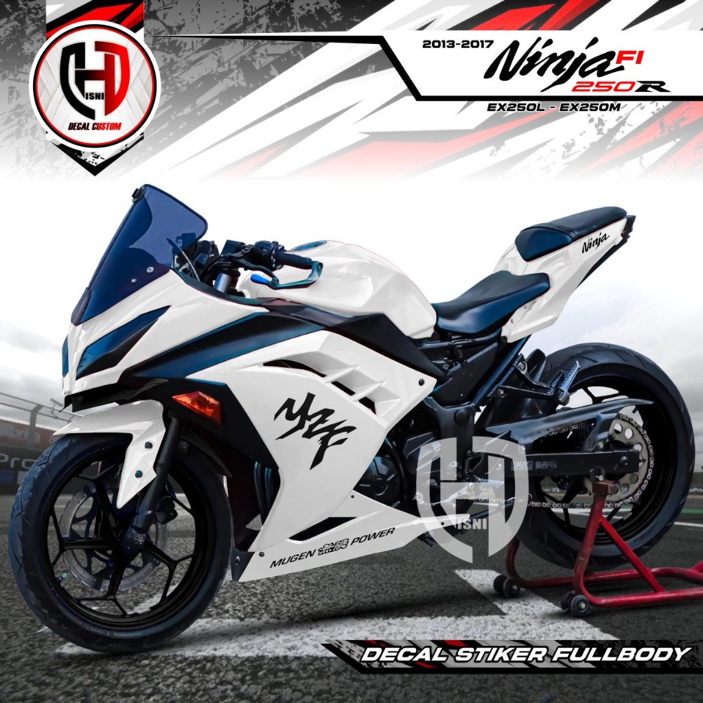 Decal Stiker Ninja 250R FI Fullbody / Dekal Sticker Variasi Kawasaki Ninja 250 Fi Old Full Body
