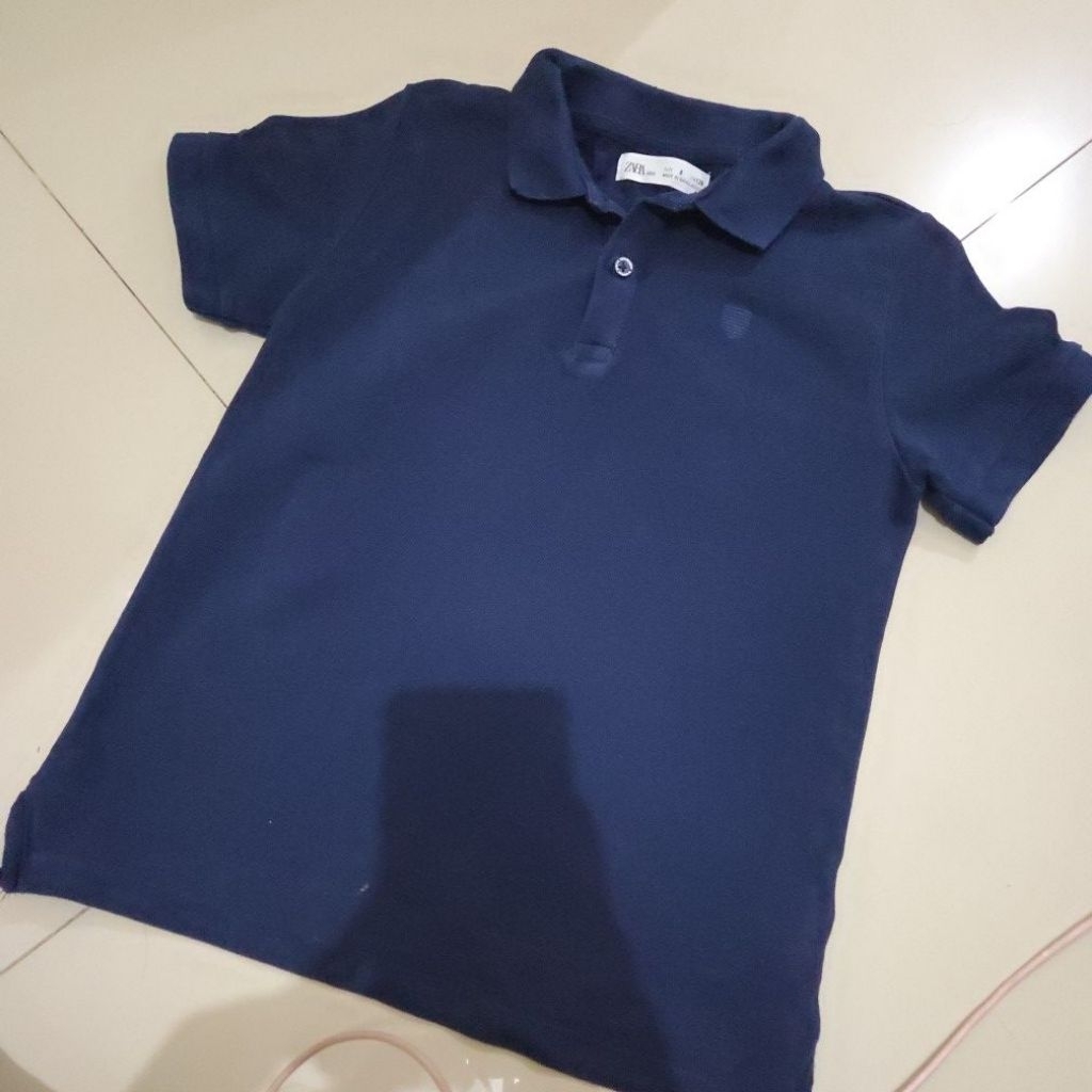 Kaos anak ZARA original counter mall ( preloved) wrn Navy