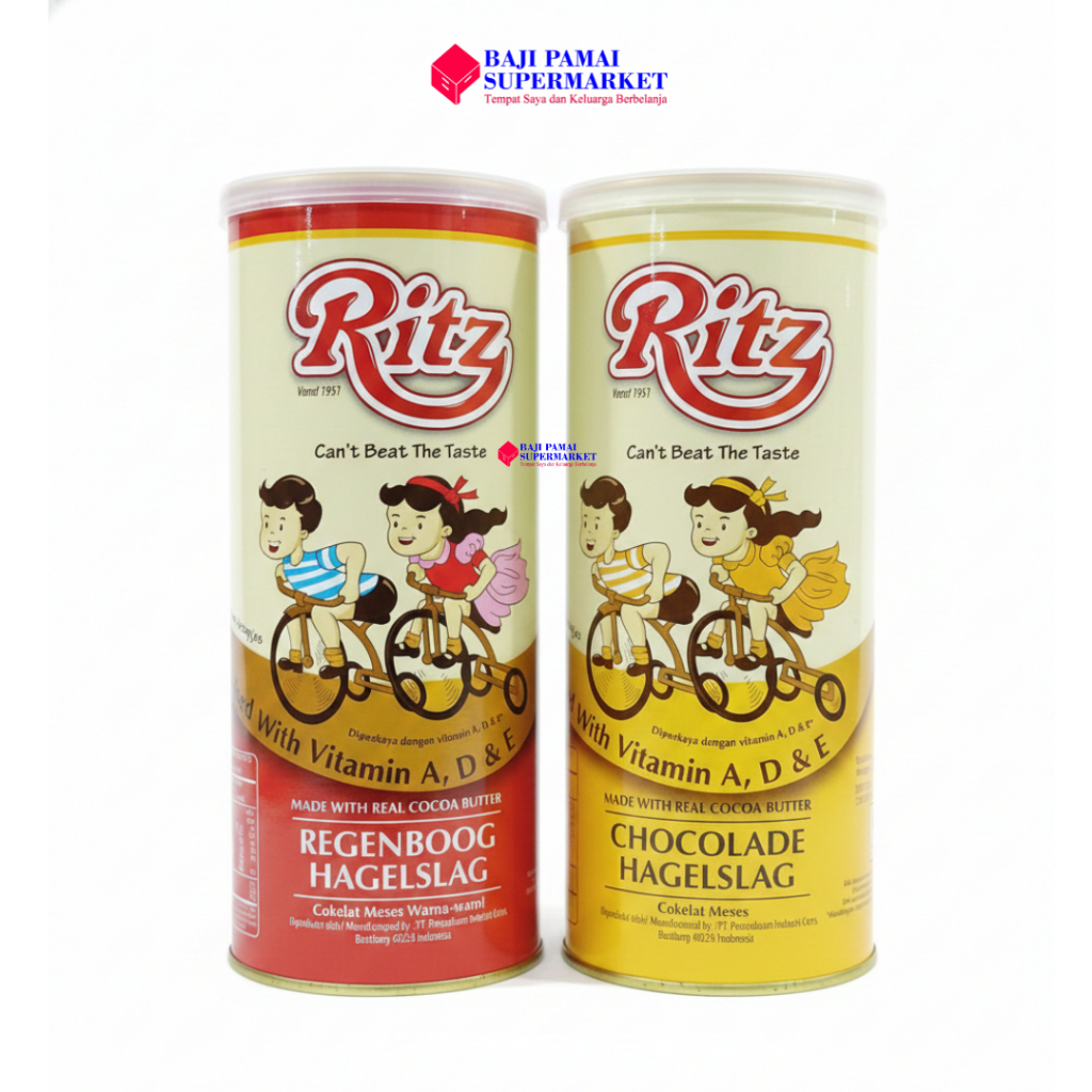 Ritz meises Kaleng 300gr / Meses Coklat & Warna-Warni