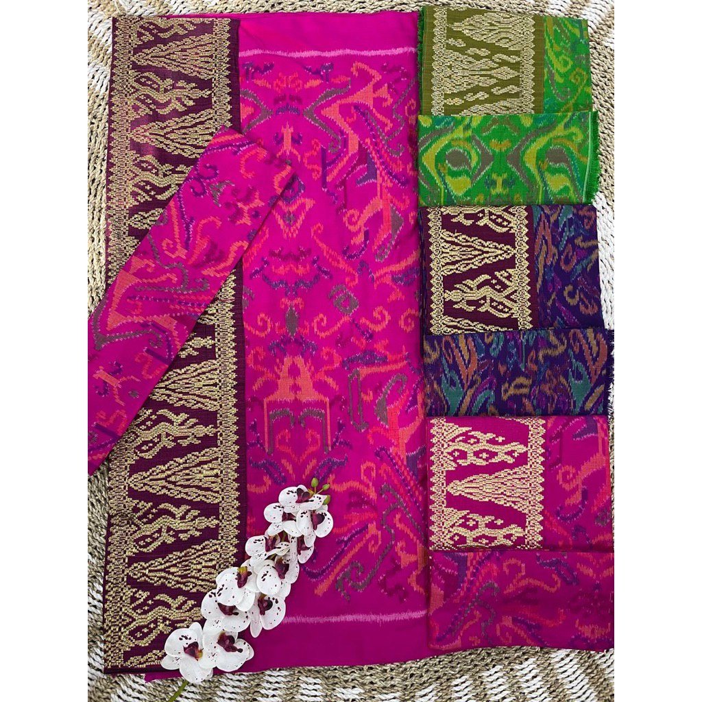 Kamen sutra mastuli dan endek rebong songket ori set selendang