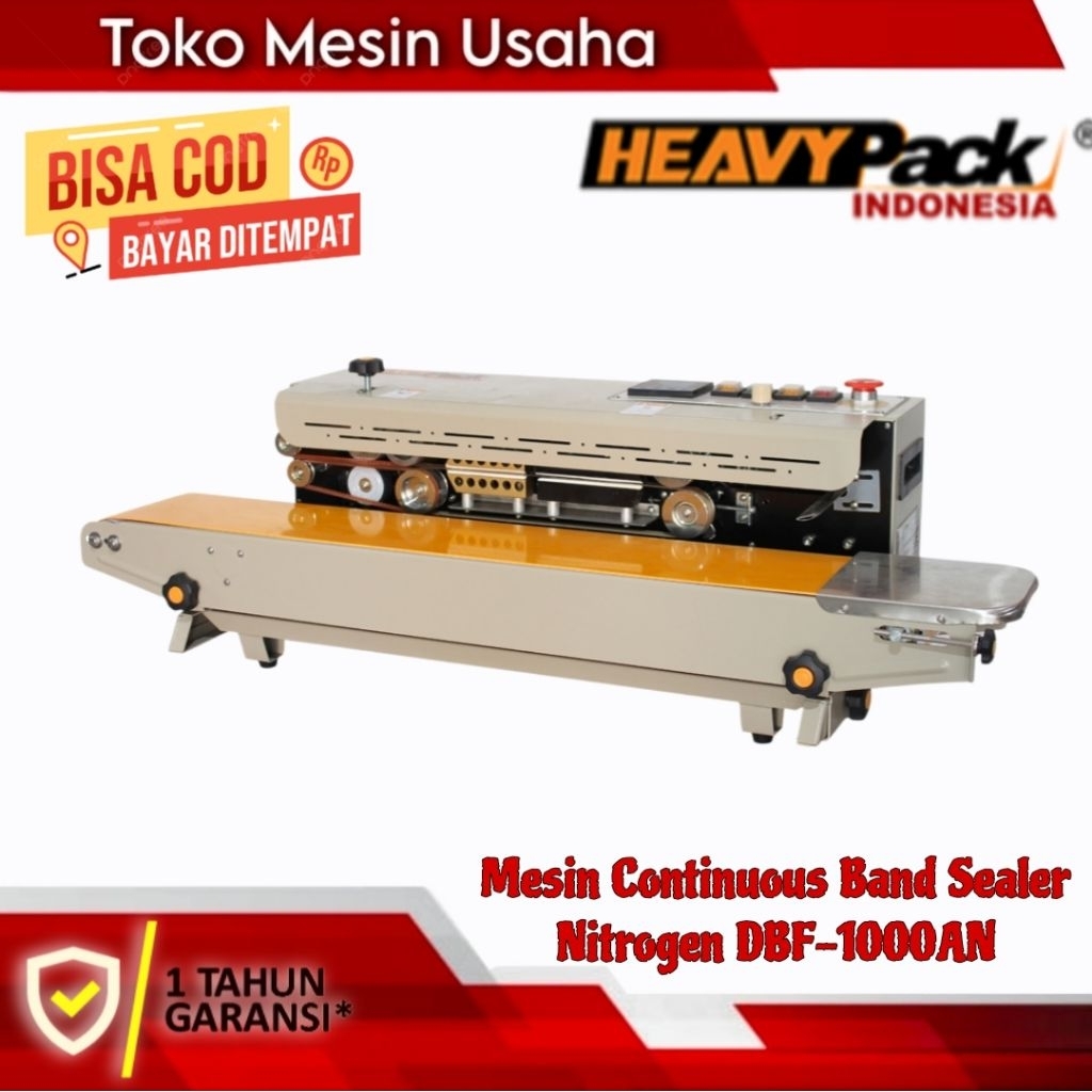 Continuous Band Sealer Mesin Seal Isi Netrogen DBF-1000AN HEAVYPACK