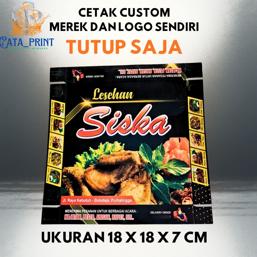 Box Makanan Custom Logo 18×18×7 cm – Cetak Merek Sendiri | Kemasan Catering & UMKM