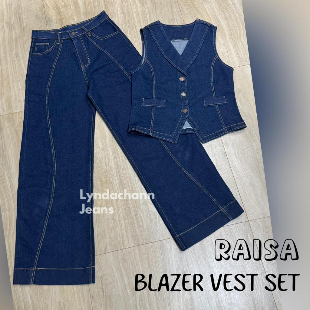 LYNDACHANN - 2in1 RAISA BLazer Vest One Set Premium Jeans Setelan Wanita Jeans Celana Barel Blazer d
