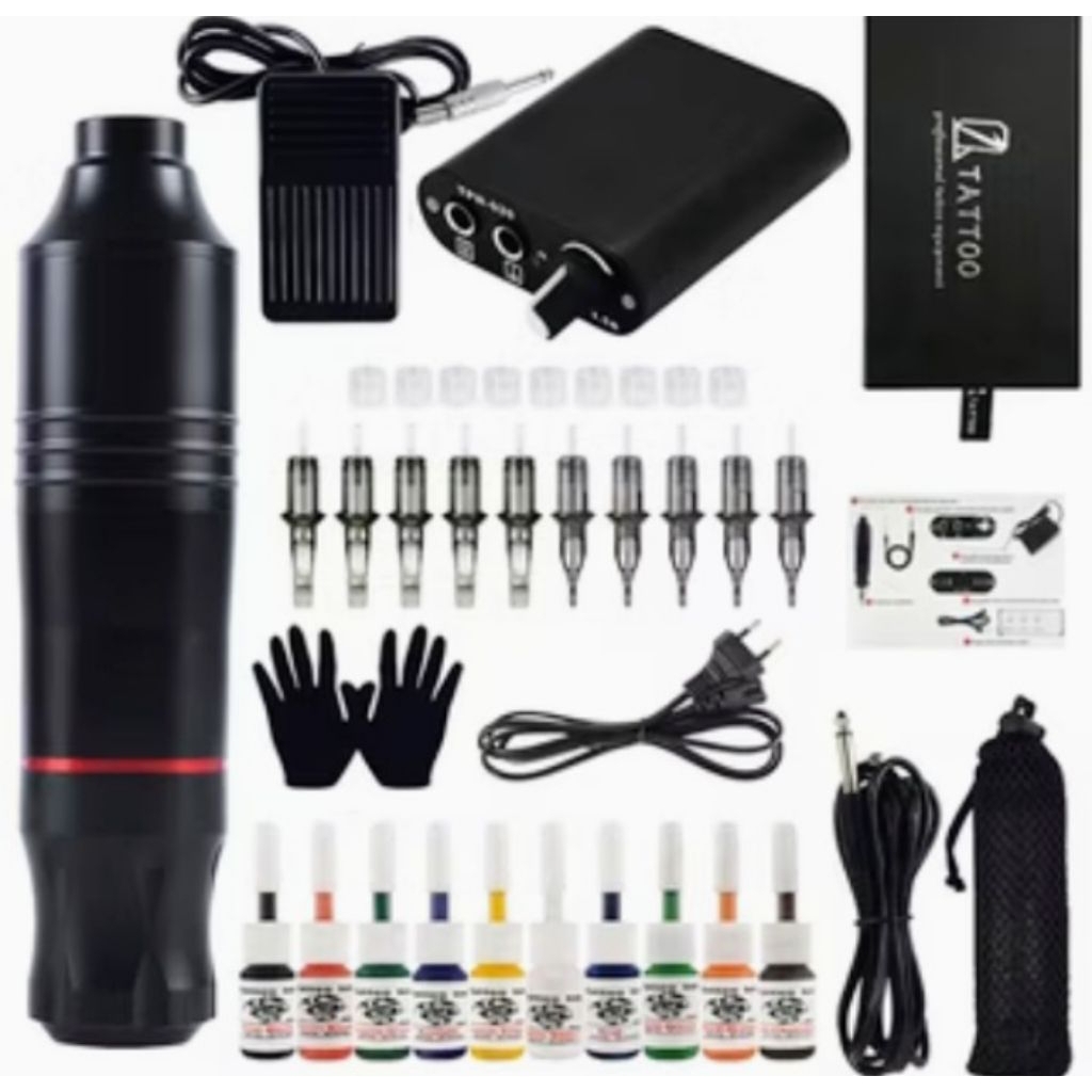 Mesin Tato Rotary Tattoo Gun Machine Kit sulam alis eyeliner