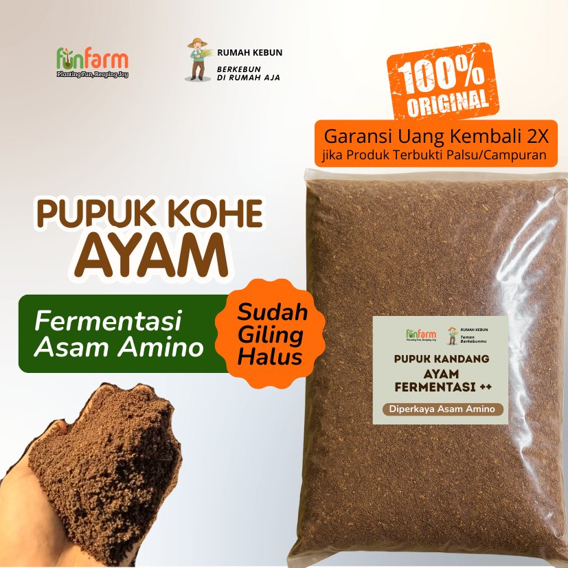 Pupuk Kandang Ayam Fermentasi - Murni Tanpa Sekam - Siap Pakai - Kompos Kohe Ayam