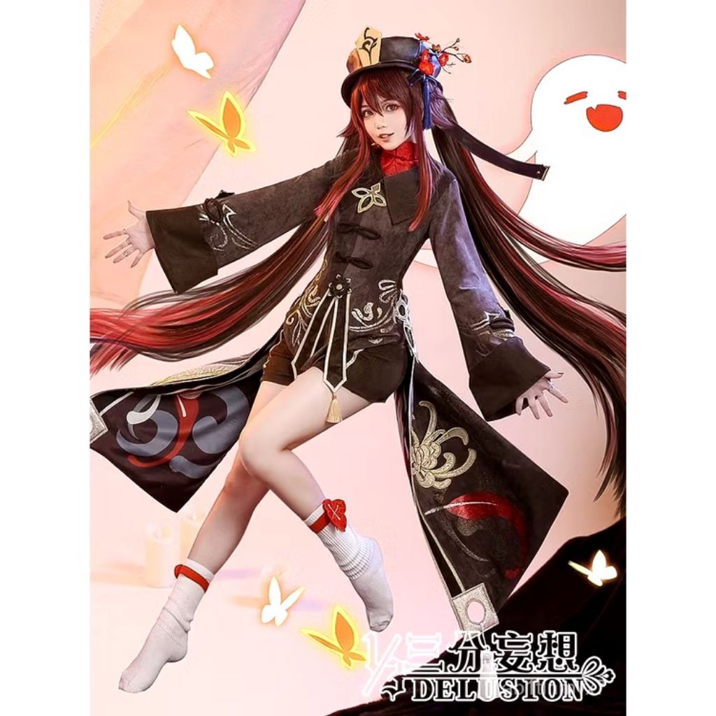 costume cosplay fullset Hutao genshin brand 1/3 delusion size S wig Manmei