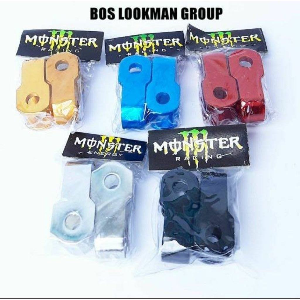 PENINGGI SHOCK BELAKANG BEBEK BESI CHROME / SAMBUNGAN SHOCK BELAKANG / PENINGGI SHOCK BELAKANG BESI