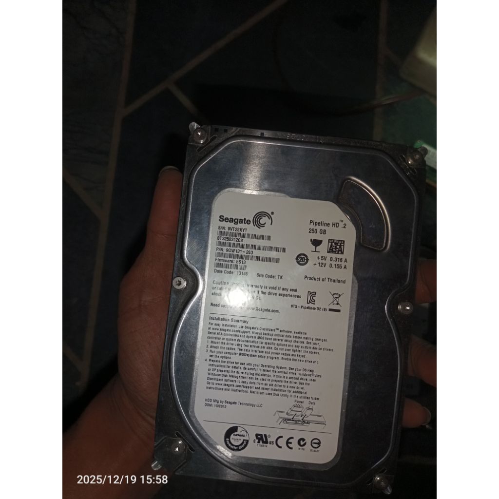 HDD Hardisk Seagate 250 gb