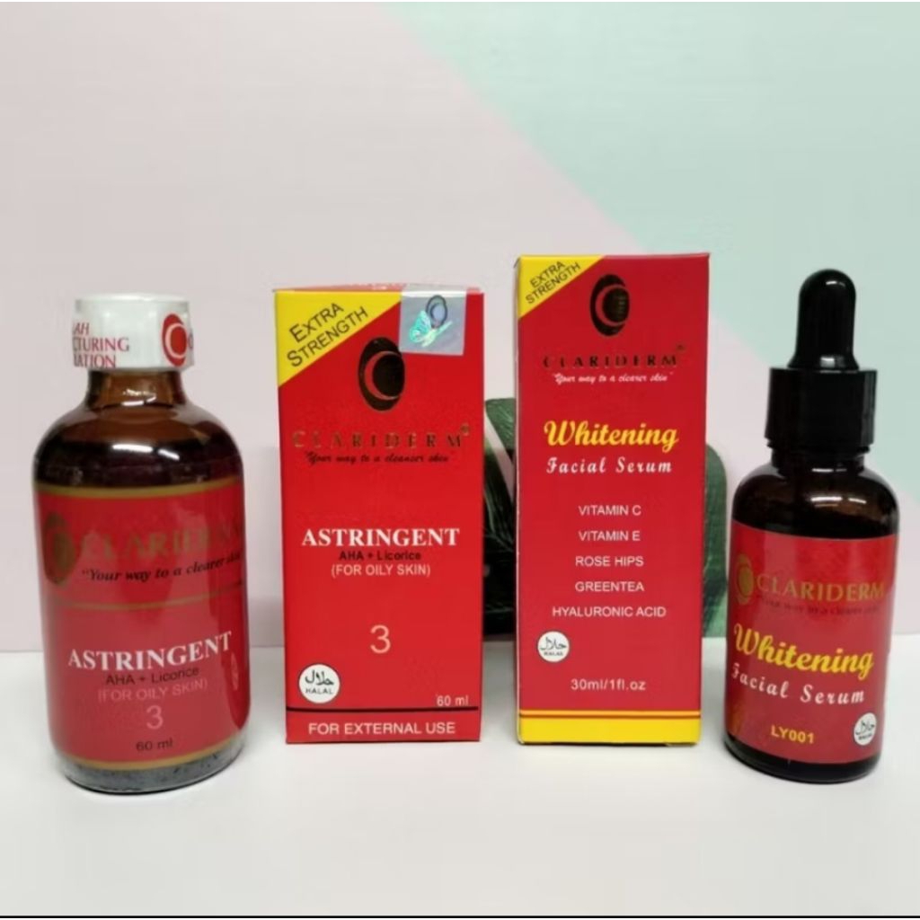 paket toner clariderm ORI + serum clariderm 30ml