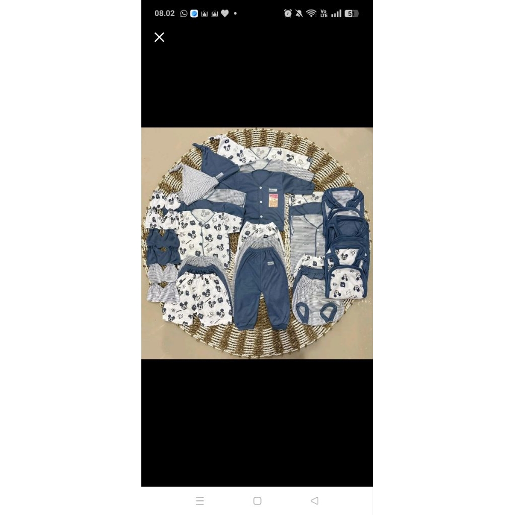 paket baju bayi Newborn 39 pcs mickey denim  mickey denim