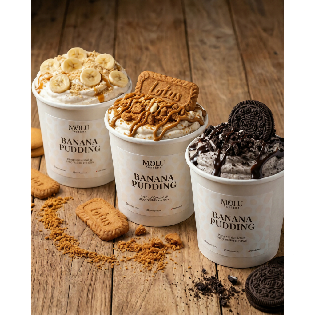 MOLU Signature Banana Pudding - Dessert Box Pisang Creamy Premium Homemade