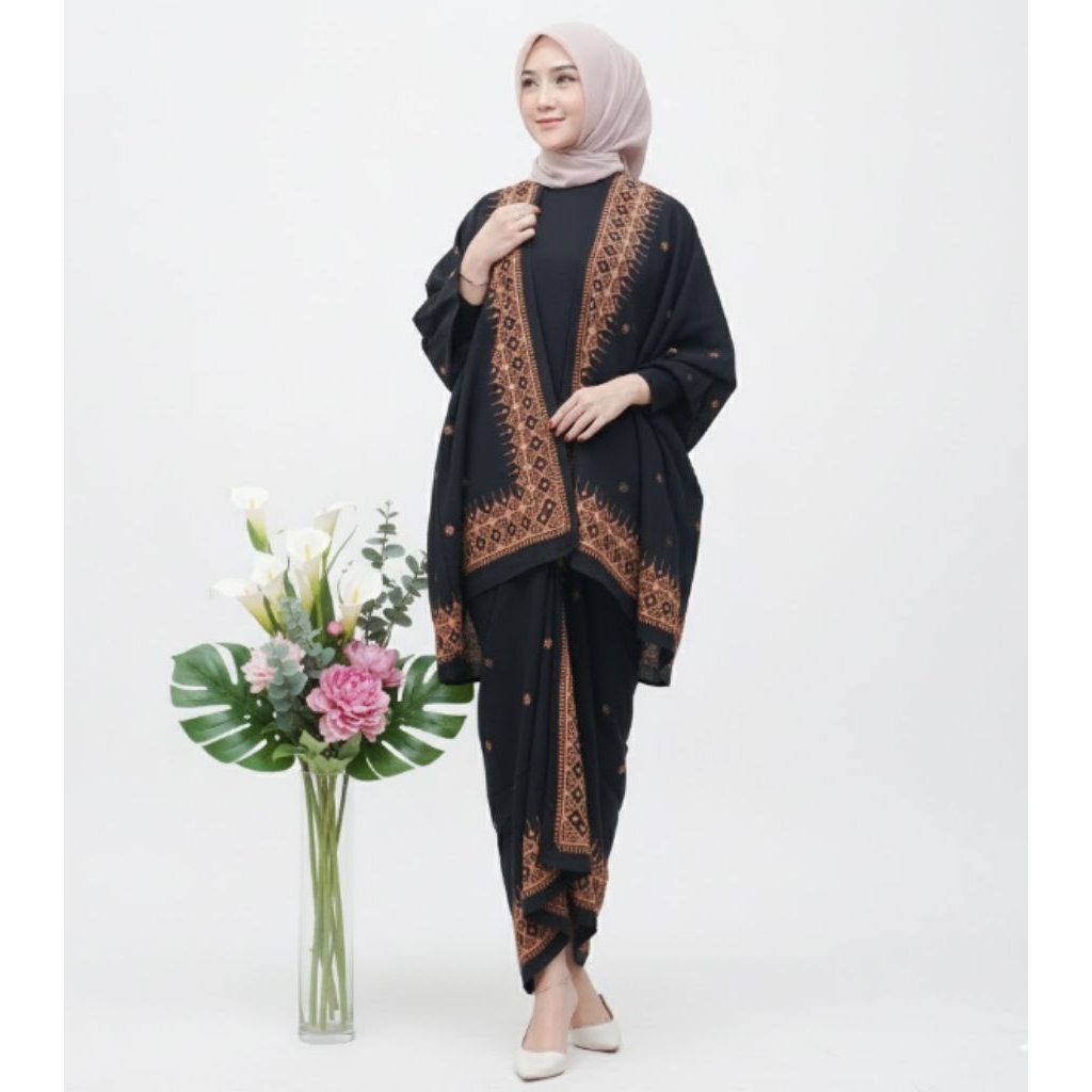 SET KEBAYA MODERN OUTFIT KONDANGAN SIMPEL ONE SET BATIK OUTER ROK LILIT KIMONO WANITA SETPRADA