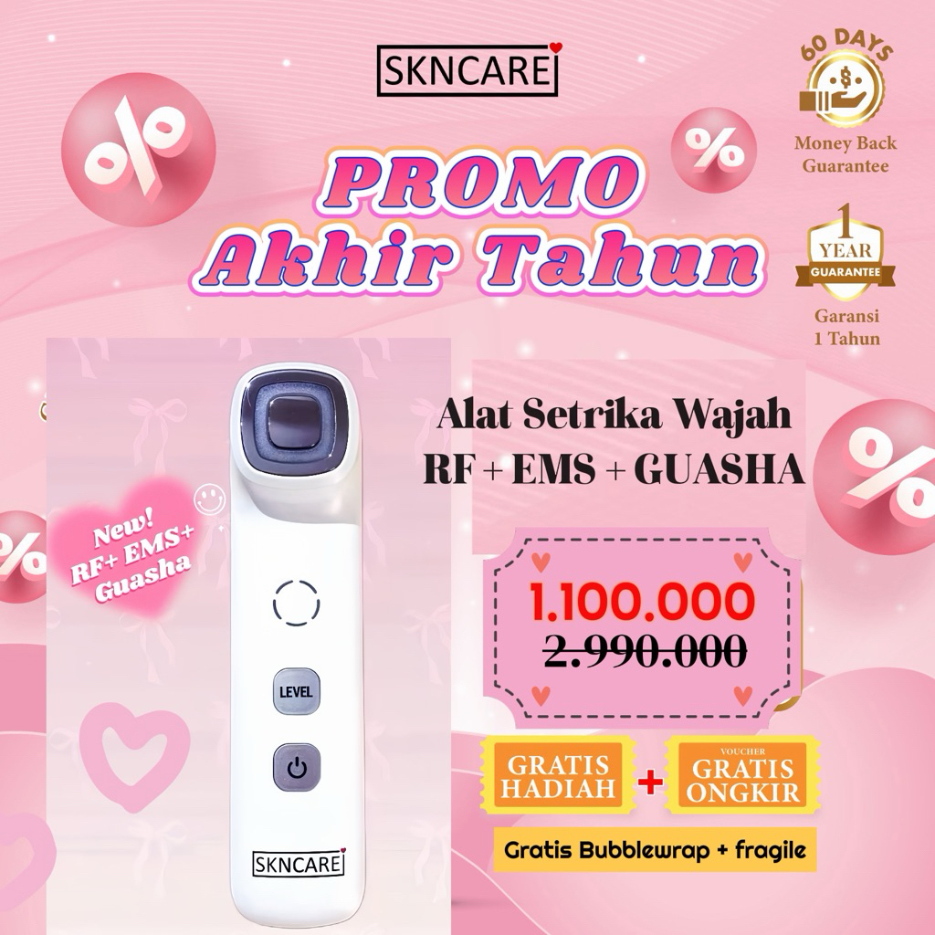 SKNCARE HOT & COLD FACE MASSAGER/ GALVANIC SPA/SETRIKA WAJAH HOT COLD REJUVENATION ANTI AGING FACE &