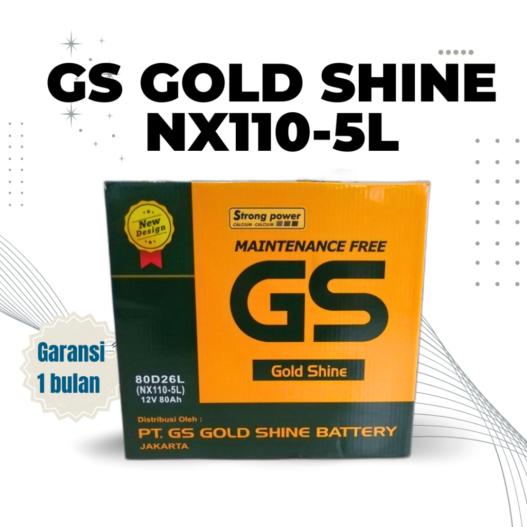 Aki TOYOTA INNOVA DIESEL GS GoldShine (NX110-5) 80ah Accu MF