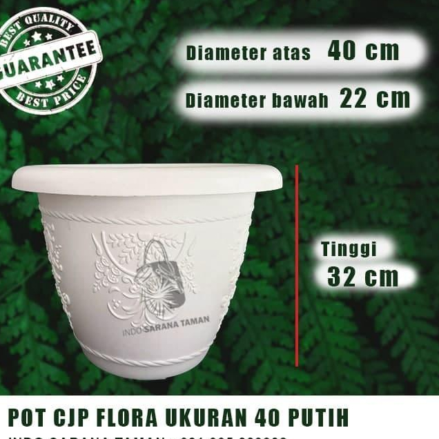 POT CJP FLORA 40 PUTIH Pot tanaman Pot Bunga Pot Plastik GROSIR POT