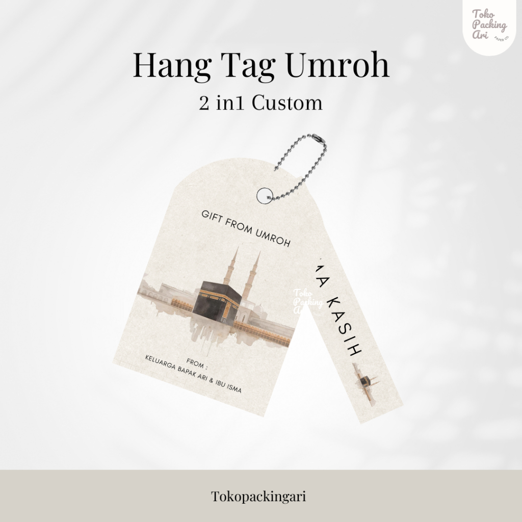 Hang Tag 2 in 1 | Hang Tag Umroh dan Haji | Kartu Ucapan Souvenir