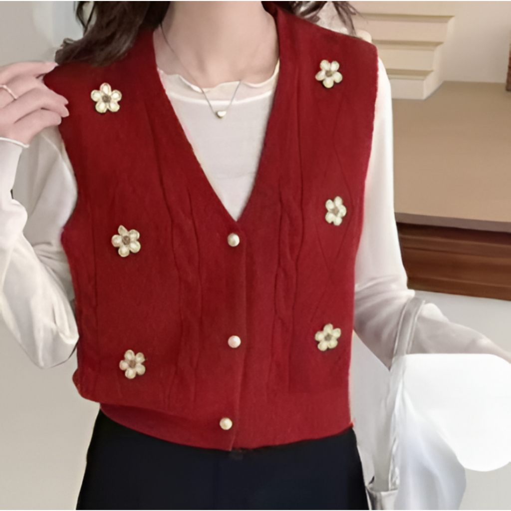 Vest Rompi Rajut Wanita Korean Style Vest 2218# Bahan Knit Premium Size M L XL XXL XXXL Mix Kemeja P